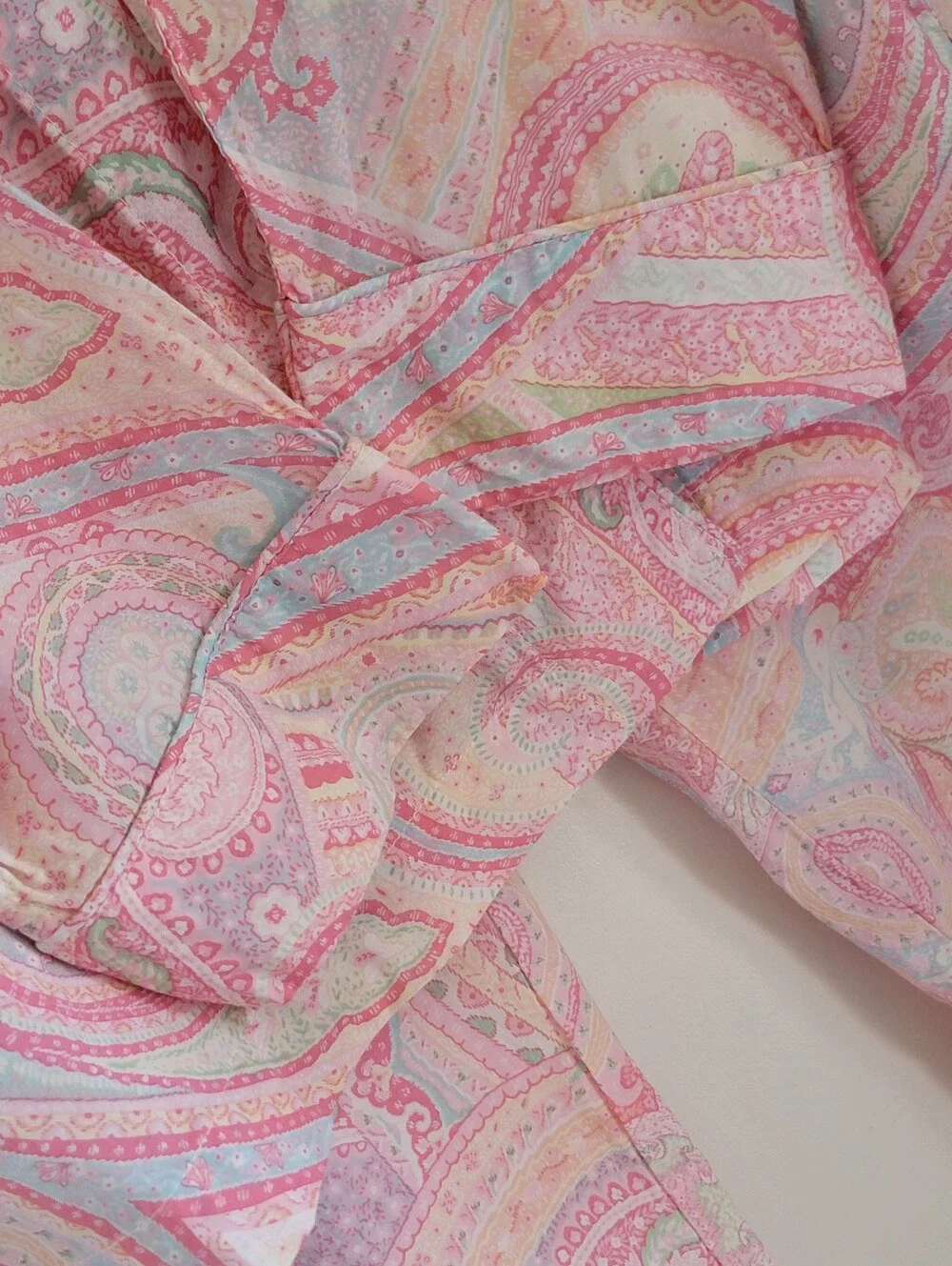 Ralph Lauren Monogram Pajamas Large L Pink Pastel Paisley PJ Set Mint Condition